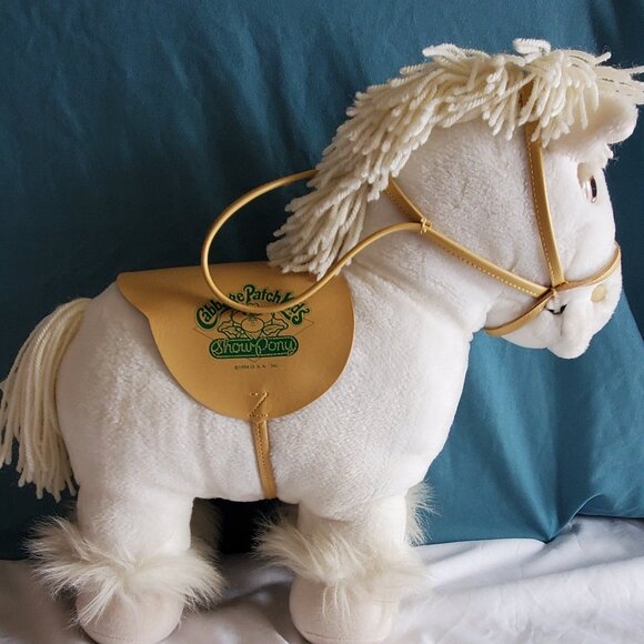 Vintage 1984 Coleco Cabbage Patch Kids White Show Pony Plush Horse - Picture 2 of 6